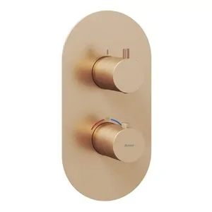 Смеситель Ravak X070363 для ванны/душа, встраиваемый, термостат, внешняя часть, роз. золото