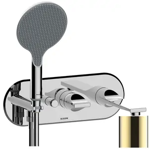 Смеситель для ванны Bossini Z00556021 встраиваемый, на 2 потреб., душ.гарнитур, золото