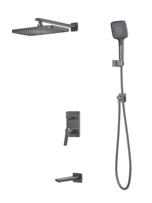 Душевая система Iddis для ванны/душа, верхний и ручной душ, графит матовый PARGM03i68