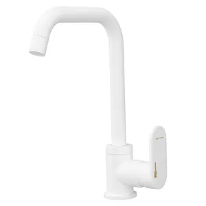 Смеситель для кухни WasserKRAFT 8507 однозахватный, высокий поворотный излив 246мм, белый