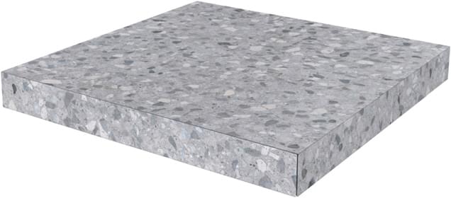 ступень Терраццо Ступень Угловая Клееная Серый 33x33