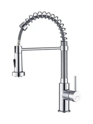 Смеситель для кухни Aquatek AQ1387CR однозахватный, профессиональный излив 159мм, цвет: хром