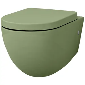 Унитаз подвесной ArtCeram 360х520 безободковый, цвет: шалфей FLV004 44 00