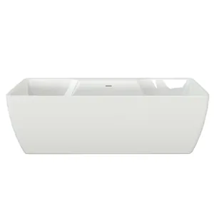 Ванна акриловая BelBagno BB110-180-76 1800x760x620 прямоугольная, отдельностоящая, переливом, белый