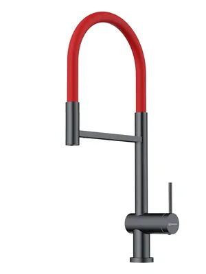 Смеситель для мойки Omoikiri -2 Plus-SB-GM-R латунь/ворон.сталь, красный гибкий шланг 4994460