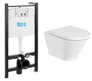 Комплект Инсталляция ROCA+унитаз ROCA Round Rimless+Сиденье SUPRALIT с микролифтом 893105000
