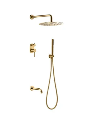 Душевая система Boheme 464-2-MG встраиваемая,верхний/ручной душ, с изливом, золото матовое