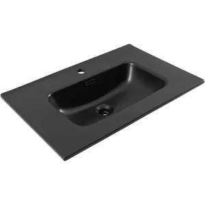 Раковина-столешница Aquanet 70 710х465х175 с отверстием под смеситель, черный матовый 329254