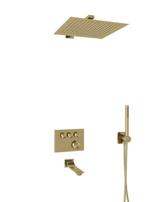 Душевая система WasserKRAFT A5558.180.198.285.194.286.174 Thermo с изливом, матовое золото