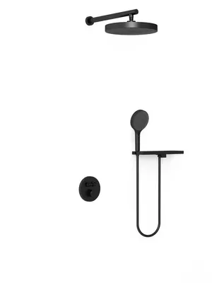 Душевая система Vincea термостатическая,с полкой,верхний и ручной душ,черный VSFW-3I22MT2RMB