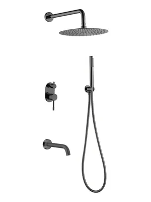 Душевая система Boheme 464-2-SGM встраиваемая,верхний/ручной душ, с изливом, графит глянц