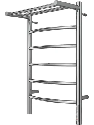Полотенцесушитель TERMINUS П6 (ШВ:432x650) с полкой, электрический, нерж.сталь