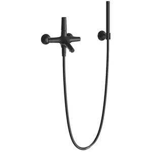 Смеситель для ванны/душа CISAL VI00010440 настенный, однозахв., с душ. гарнитуром, черный мат