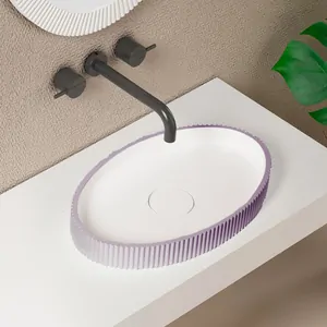 Раковина накладная ABBER 500x320x60 овальная, искусс.кам., фиолетовая AS2603Violett