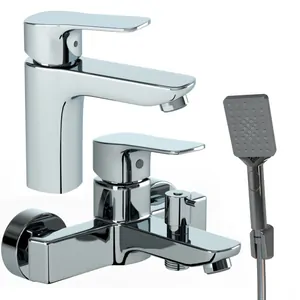Набор смесителей Paini Style: для раковины, для ванны с душевым гарнитуром, цвет: хром P4CRSET3