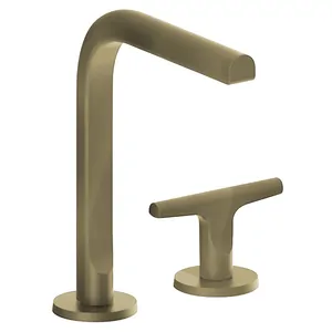 Смеситель для раковины Fantini 67P6J107W на 2 отверстия, без д/к, Matt British Gold PVD