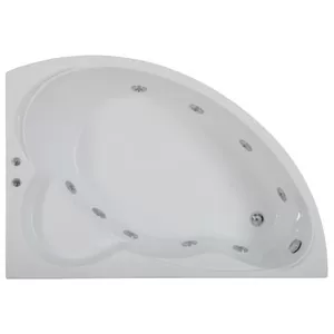 Ванна акриловая BAS 1700х1100 угловая, правая, асимметричная с г/м оборудованием FLAT, каркас