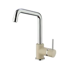 Смеситель для кухни Paini 246 мм, однозахватный, поворотный излив, бежевый 7855572CR599H1KM