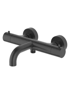 Смеситель для ванны/душа Aquatek AQ1343MB настенный, термостат, излив 202мм, черный матовый