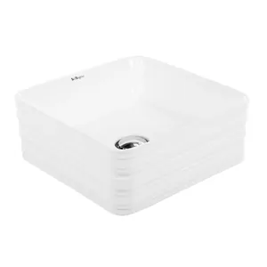 Раковина накладная BelBagno (380x380x135) квадратная, без отверстия под смеситель, белая BB1407