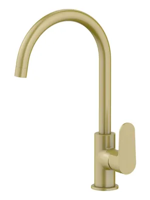 Смеситель для кухни Aquatek AQ1282BG однозахватный, поворотный излив 245мм, золото шлиф