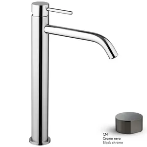 Смеситель для раковины FIMA Carlo Frattini низкий, донный клапан, черный хром F3031/HXSCN