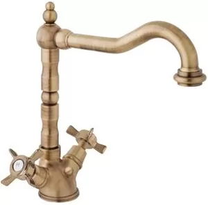 Смеситель CEZARES -LS2-02 для умывальника, двухзахватный, с донным клапаном, бронза