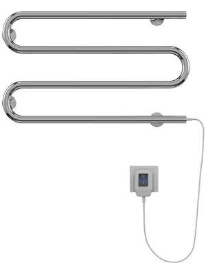 Полотенцесушитель TERMINUS М-образный (ШВ:600х350) электрический, нерж.сталь, сухой ТЭН, 57 Вт