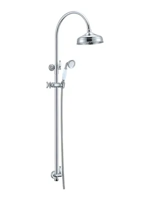 Душевой комплект Boheme 403 верхний душ 208мм, лейка 77мм, стойка, хром