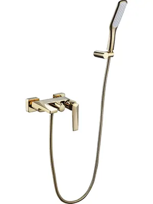 Смеситель Boheme 383 для ванны/душа, настенный, однозахватный, с ручным душем, золото