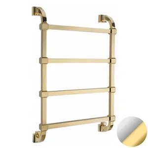 Полотенцесушитель водяной Margaroli Concerto 732-4 (810х530) хром/золото, 7324704CON