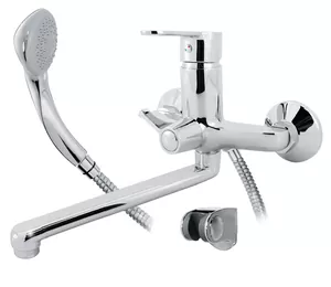 Смеситель для ванны VARION Armaturen 9024 97 3 однозахватный, плоский излив 300мм, лейка