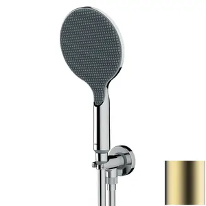 Душевой комплект Bossini CE3001C021 лейка 140мм, шланг, подключение с держателем, сатин.золото