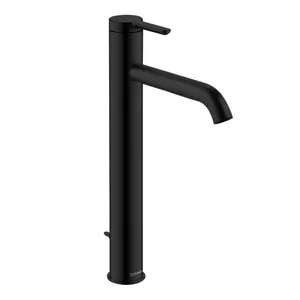 Смеситель Duravit для раковины высокий однозахв. с дон.клапаном, излив166мм,черный C11040001046