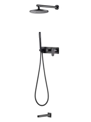 Душевая система Boheme 454-2-GM с изливом,верх/ручной душ, встраиваемая,однозахватная,графит