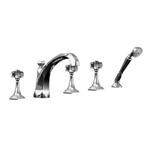 Смеситель на борт ванны Devon&Devon EXC-GM150CR 5 отверстий, переключатель, душ, цвет: хром