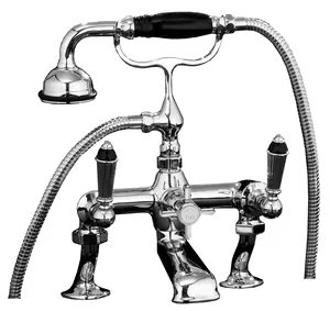 Смеситель на борт ванны Devon&Devon BLD70BCR с лейкой и шлангом, двухзахватный, хром