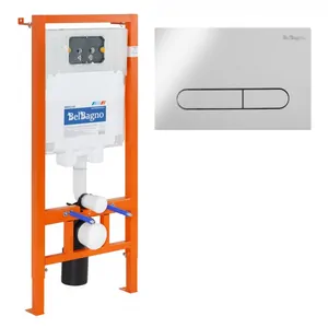 Инсталяция BelBagno для подвесного унитаза с кнопкой смыва, хром BB002-80/BB005-PR-CHROME