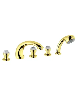 Смеситель на борт ванны Migliore SWAROVSKI на 5 отверстий, золото ML.-680F.DO
