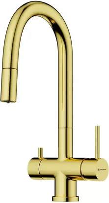 Смеситель для мойки Omoikiri -S-LG светлое золото, кран для питьевой воды, вытяж.шланг 4994350