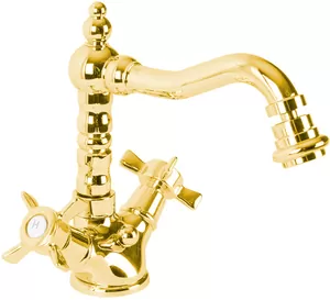 Смеситель CEZARES -BS2-03/24 для биде, двухзахватный, с донным клапаном, золото 24 карат