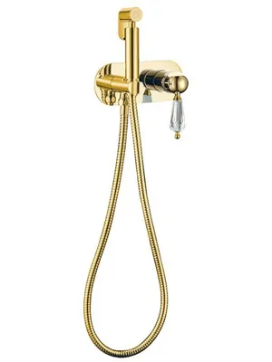 Смеситель Boheme Brillante 425-SW встраиваемый, с гигиеническим душем, однозахватный, золото