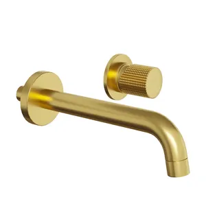 Смеситель для раковины Paini Grip встраив.,однозахв.,с внутр.частью, золото брашир. 7GPJ208