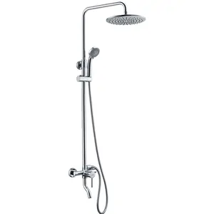 Душевая система WasserKRAFT A14401 однозахватный смеситель, короткий излив, верхний/руч. душ, хром