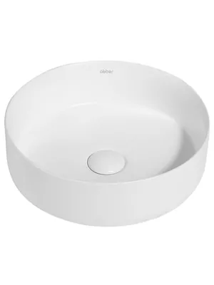 Раковина накладная ABBER d360 без отв. под смеситель и перелив, белый AC2108
