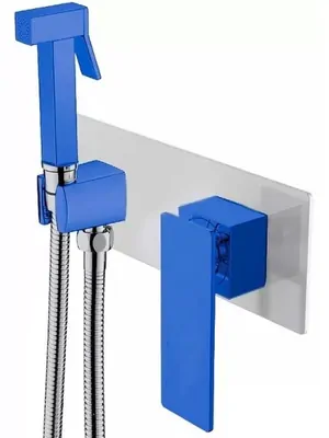 Смеситель Boheme 147-CRUW.2 встраиваемый, с гигиеническим душем, однозахватный, хром+синий