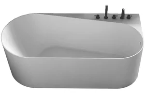 Ванна акриловая Abber (1500х750) пристенная, угловая правая, слив-перелив белая AB9496-1.5 R