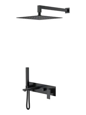 Душевая система Boheme 474-B встраиваемая, однозахватная, верхний/ручной душ, черная