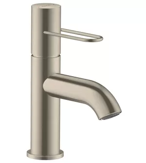 Смеситель Axor 38021820 для умывальника однорычажный, незапираемый клапан, шлиф. никель