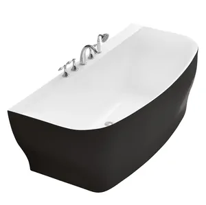Ванна акриловая BelBagno BB74-NERO-W0 1650х780х590 отдельностоящая, без перелива, д/к, черный гл